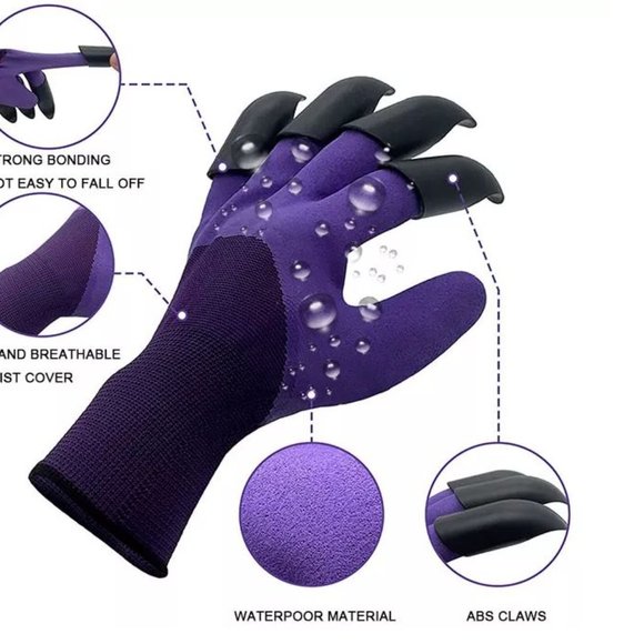 Garden Gloves with Claws Smooth Yard Work - Picture 2 of 13